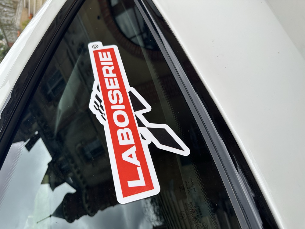 La Boiserie sticker on a car