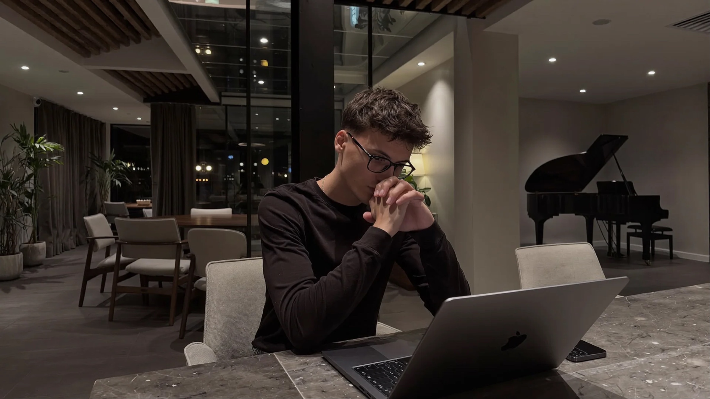 Marin Gasparato working on a laptop